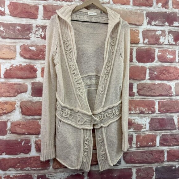 Anthropologie Sleeping On Snow Ode Sonnet Cardigan Sweater Women's M Embroidered - Picture 2 of 9